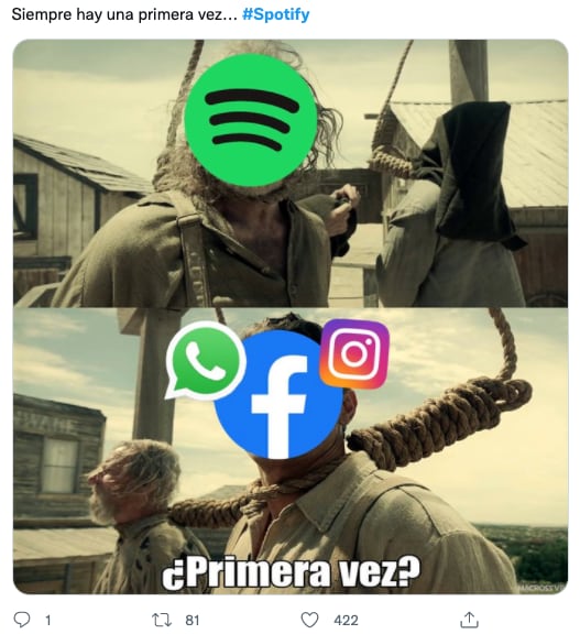 Memes de la caída de Spotify