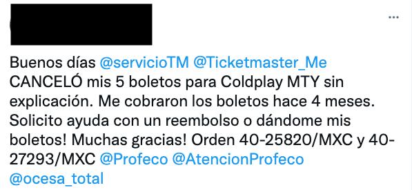 Queja contra Ticketmaster
