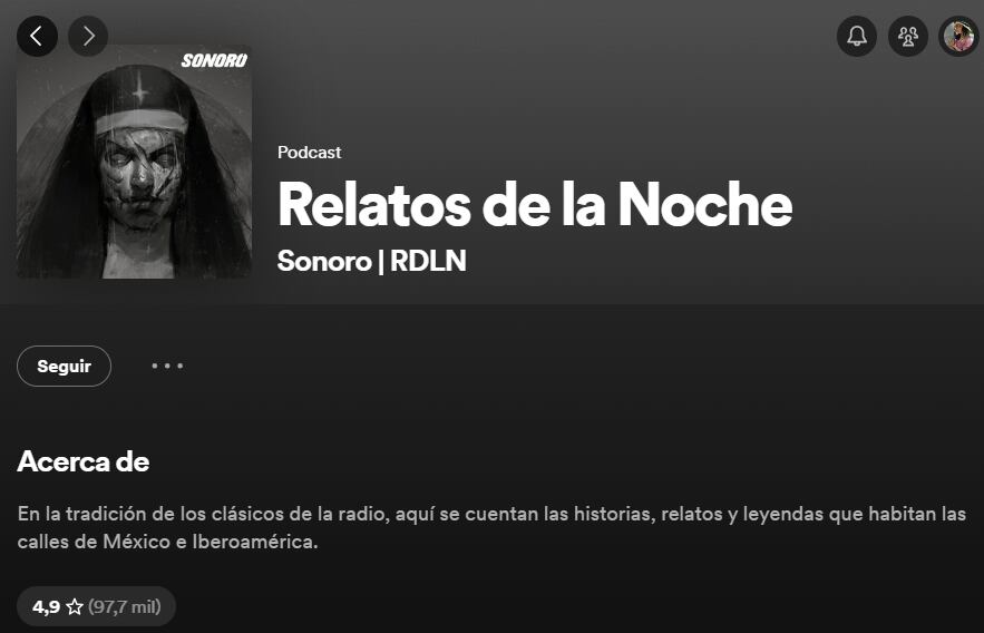 Relatos de la Noche en Spotify