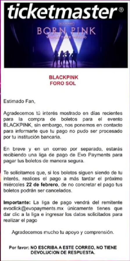 Boletos para de Blackpink