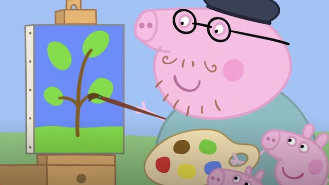 Papá Cerdito es un pintor