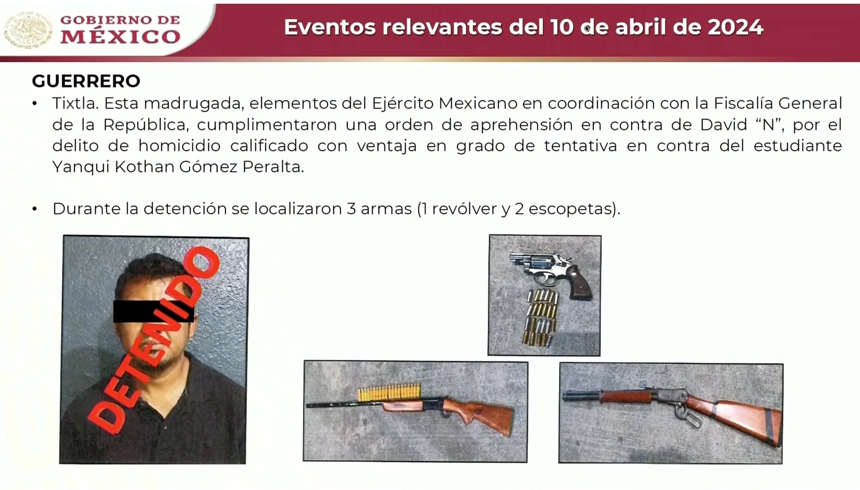 Detienen a policía que mató a Yanqui Kothan, normalista de Ayotzinapa