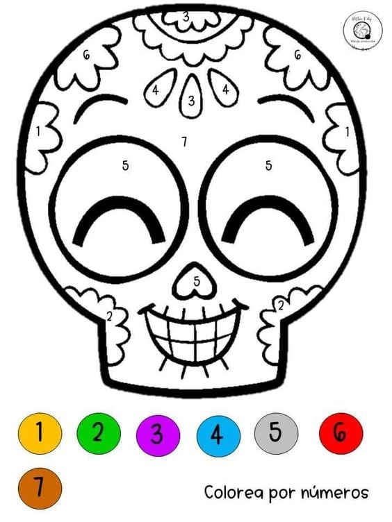 Dibujos de calaverita de azúcar para colorear por el Día de Muertos
