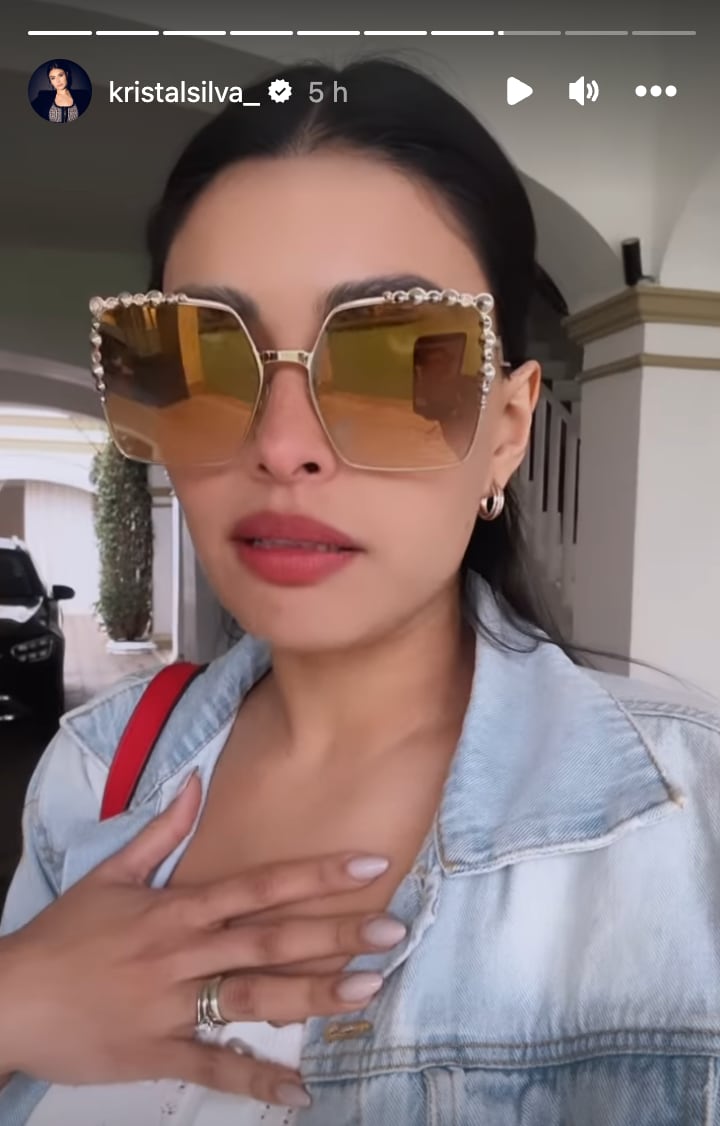 Kristal Silva en el bautizo del bebé León