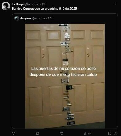 Memes de los propósitos de Año Nuevo de Sandra Cuevas.