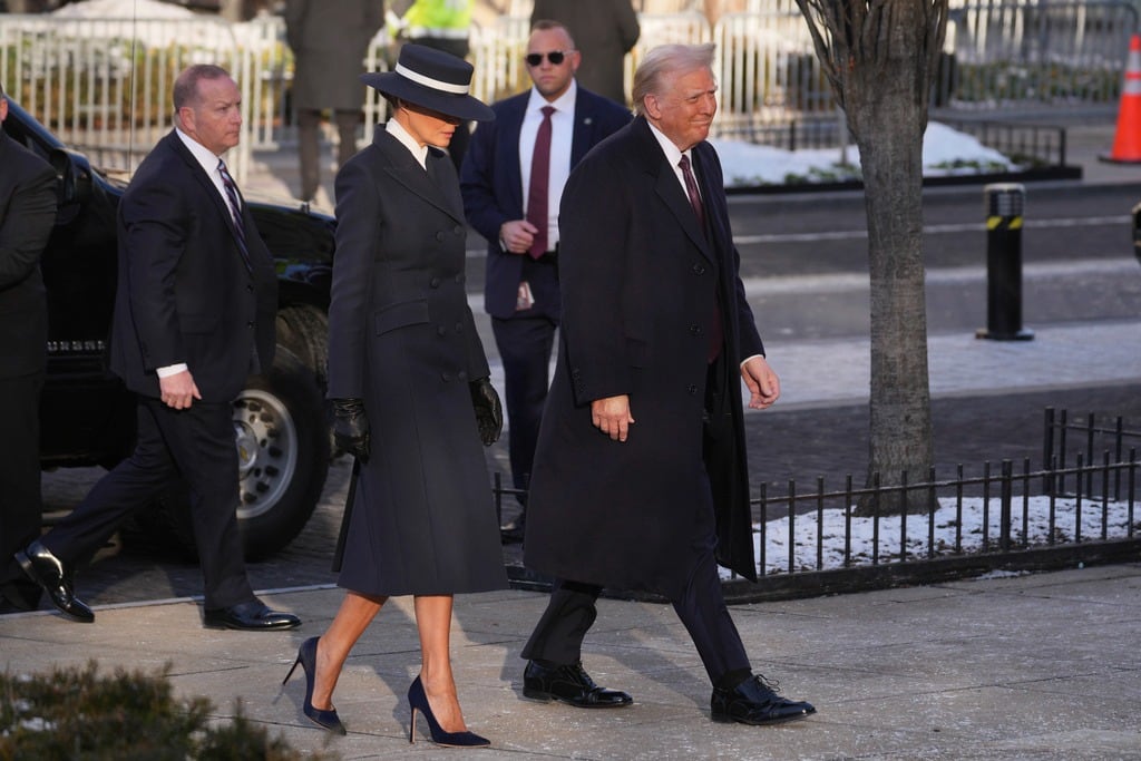 El vestido y sombrero de Melania Trump en la toma de posesión de Donald Trump