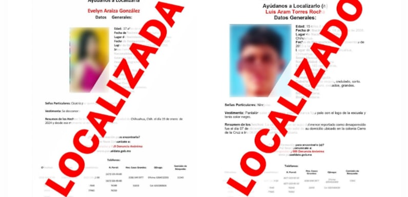 Localizan a menores de edad desaparecidos en Chihuahua