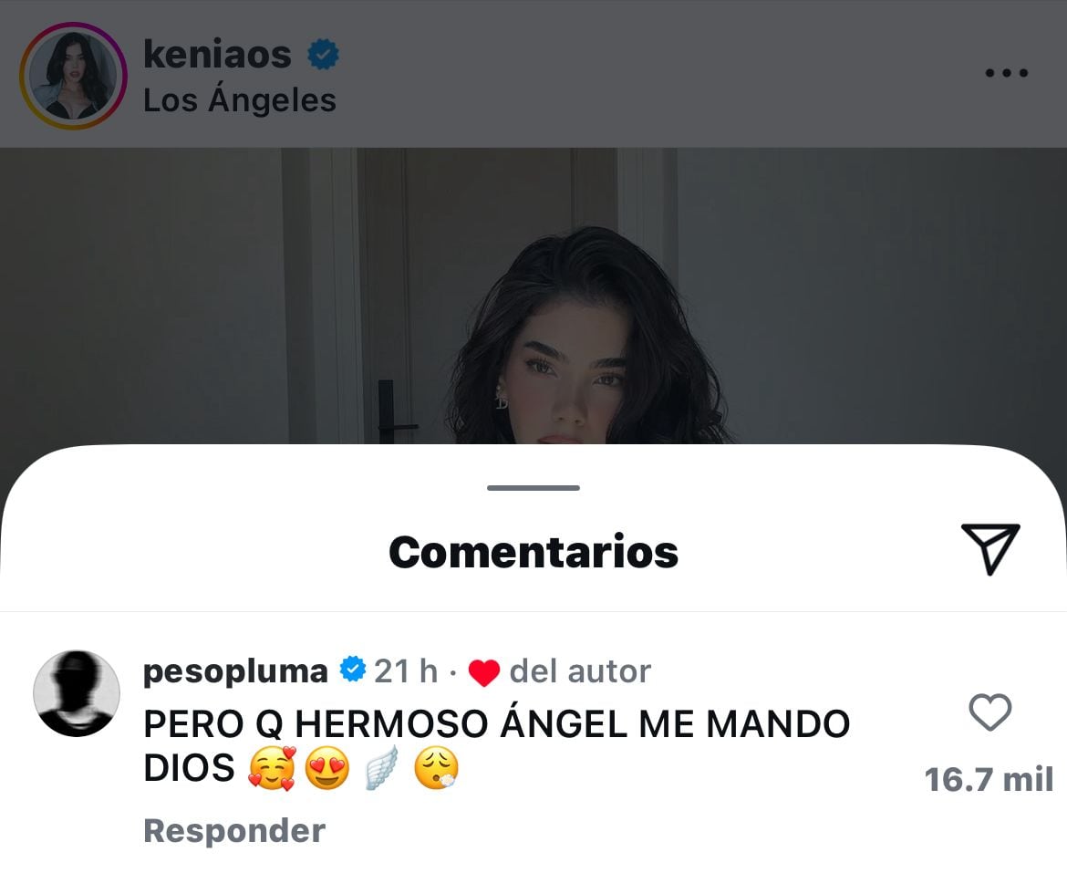Kenia Os publica fotos vestida de blanco y Peso Pluma la llama “ángel”