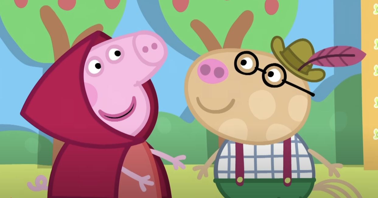 Peppa Pig le da un beso a Pedro Pony