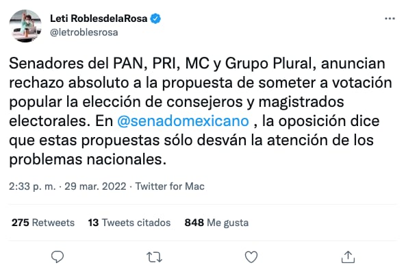 Oposición rechaza votación popular para elección de consejeros y magistrados