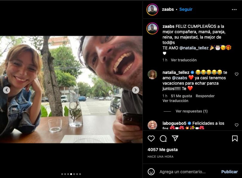 Antonio Zabala le dedica un mensaje a Natalia Téllez