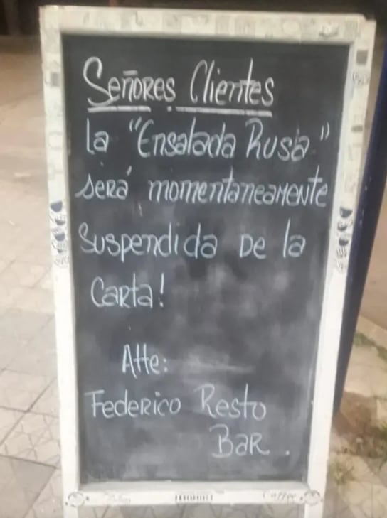 Restaurante retira la ensalada rusa