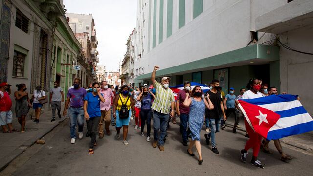 Manifestantes en Cuba