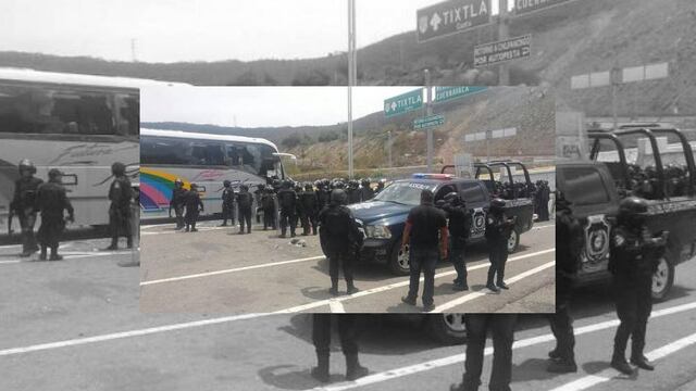 Policías estatales en la zona.
