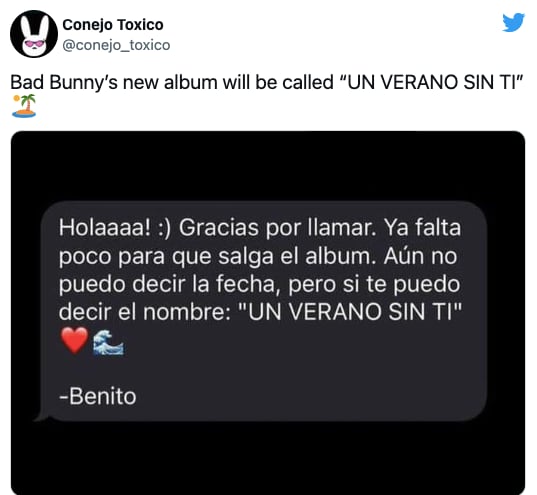 Nuevo disco de Bad Bunny ya tiene nombre