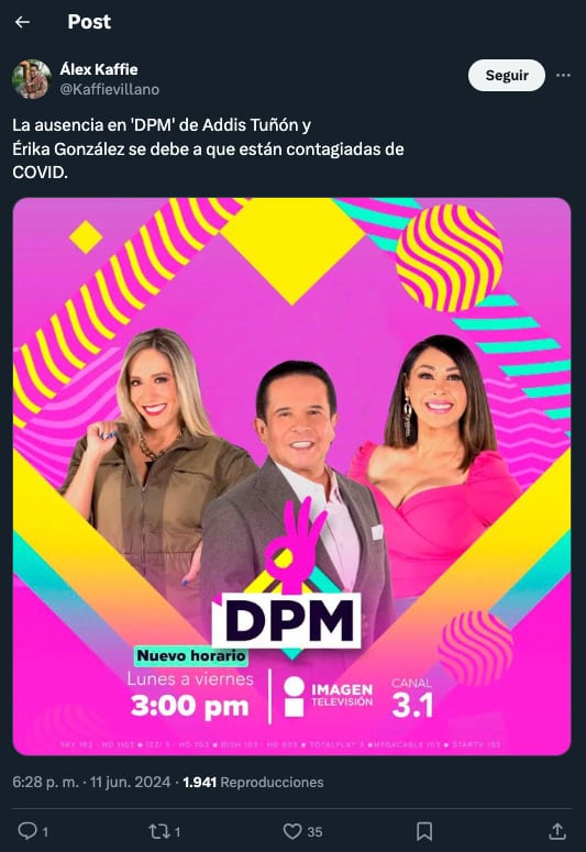 Addis Tuñón y Erika González dieron positivo a covid-19
