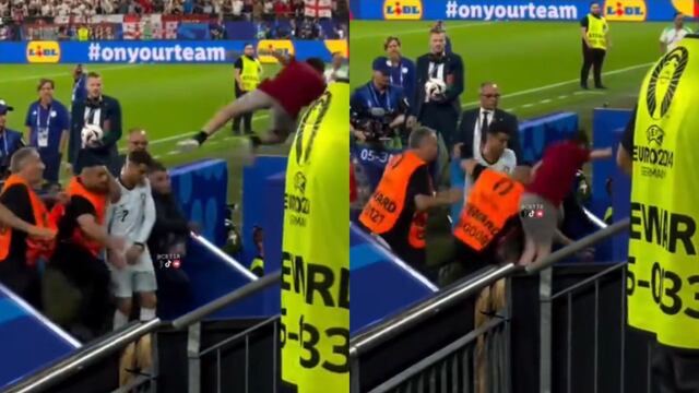 La brutal caída de un fan en la Eurocopa 2024 todo por querer abrazar a Cristiano Ronaldo