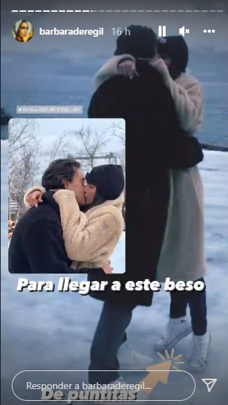 Bárbara de Regil besa a su esposo Fernando Schoenwald.