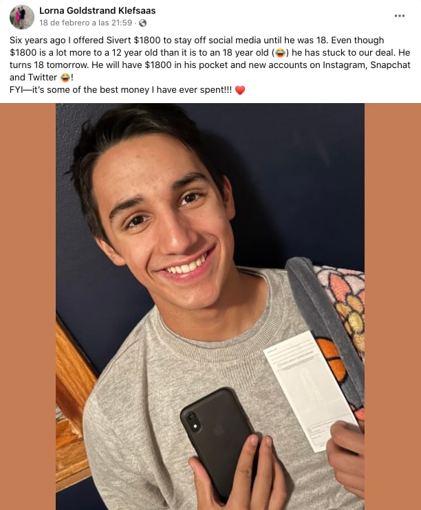 Sivert Klefsaas no uso redes sociales por 6 años