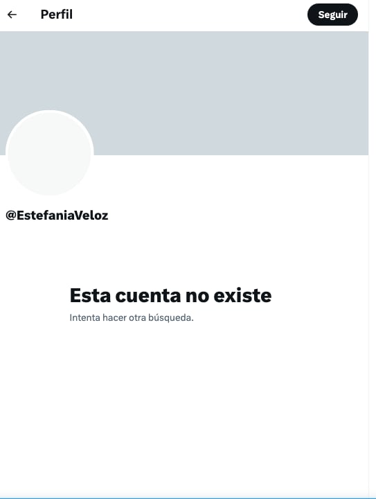 Cuenta suspendida de Estefanía Veloz