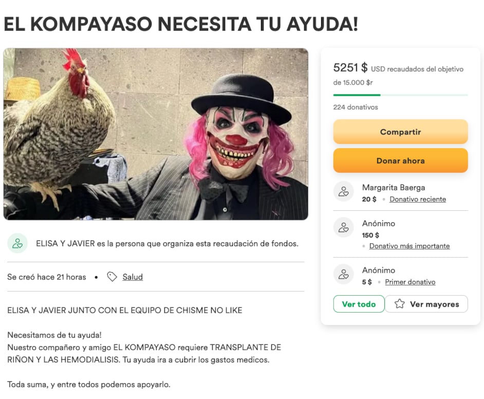 Recaudan dinero para ayudar al Kompayaso.