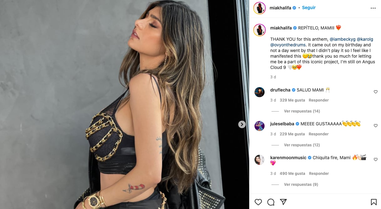 Mia Khalifa durante filmación de 'MAMIII'