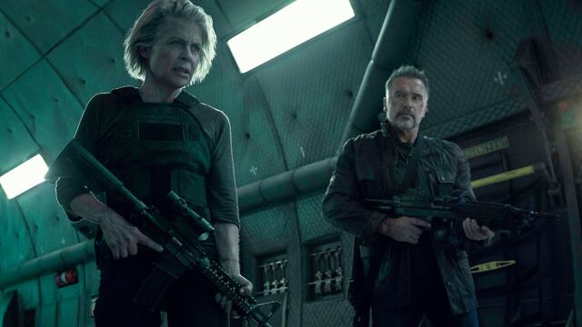 Sarah Connor y el T-800 en 'Terminator: Dark Fate'