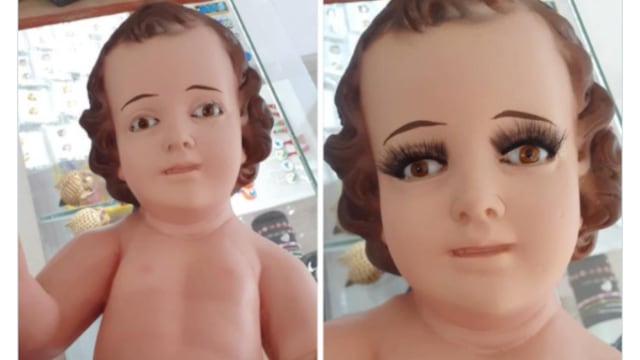 Niño Dios con pestañas