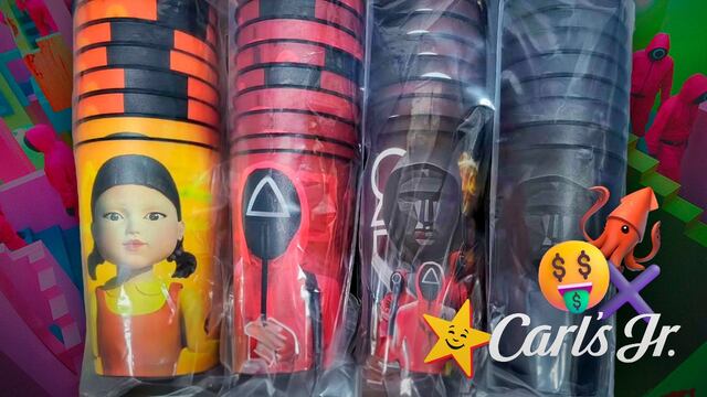 Vasos coleccionables de El juego del calamar en Carl's Jr