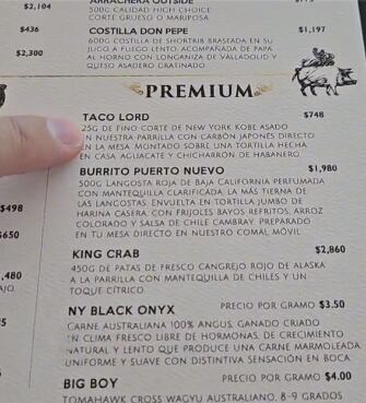 Tacos de 800 pesos en La Buena Barra.