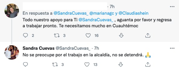Mensajes a Sandra Cuevas