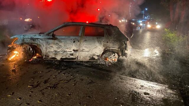 Quema de autos en Villahermosa