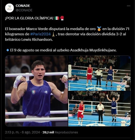 Marco Verde a la final del boxeo olímpico.