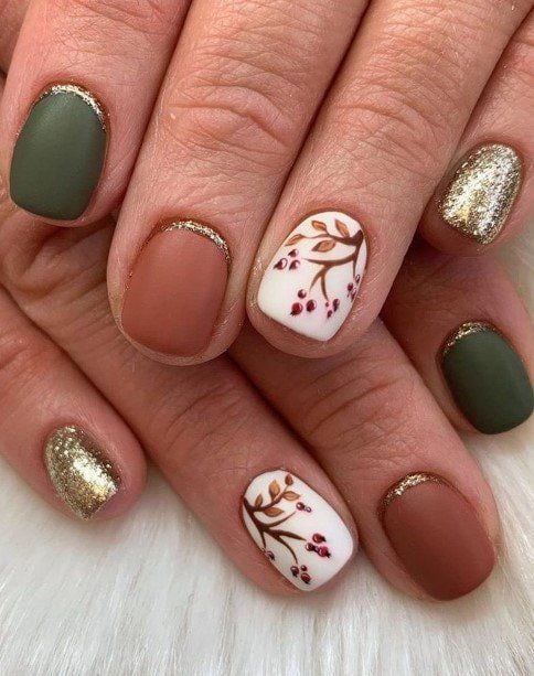 Uñas de otoño 2023: Naturaleza otoñal