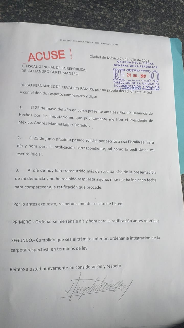 Carta de Diego Fernández de Cevallos