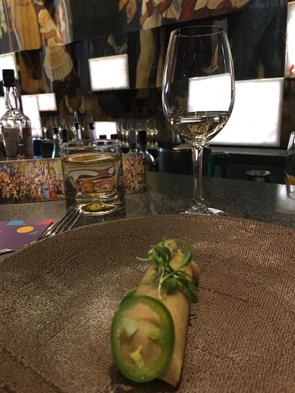 Tamal de rajas de jalapeño con queso gouda