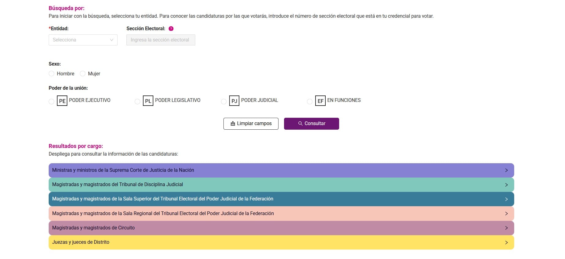 INE habilita portal para conocer candidatos y candidatas a ministros, jueces y magistrados