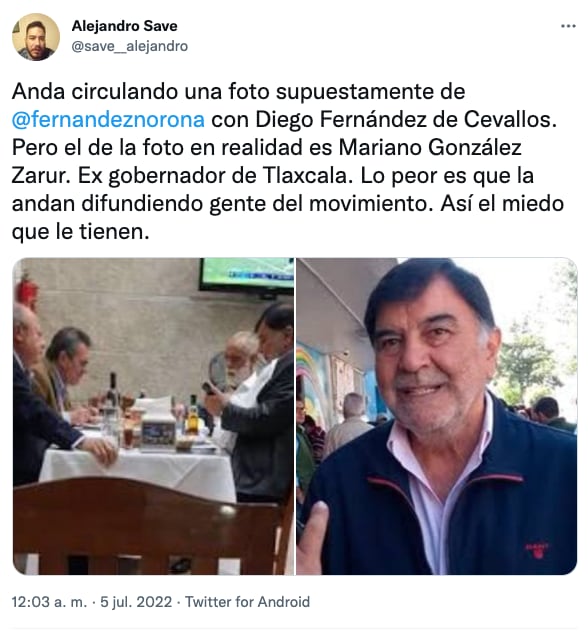 Gerardo Fernández Noroña fue confundido con Mariano González