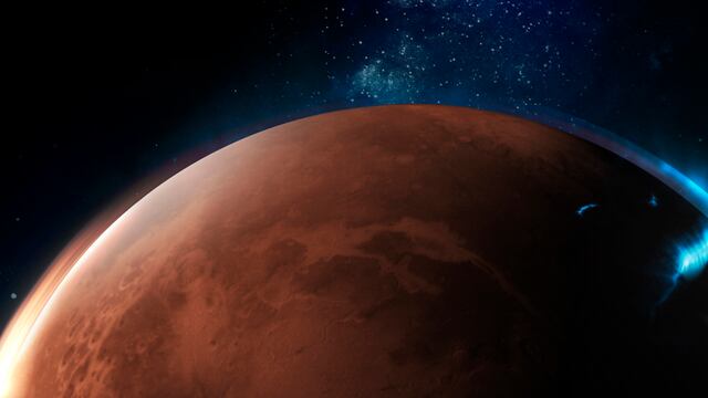 Aurora discreta en Marte