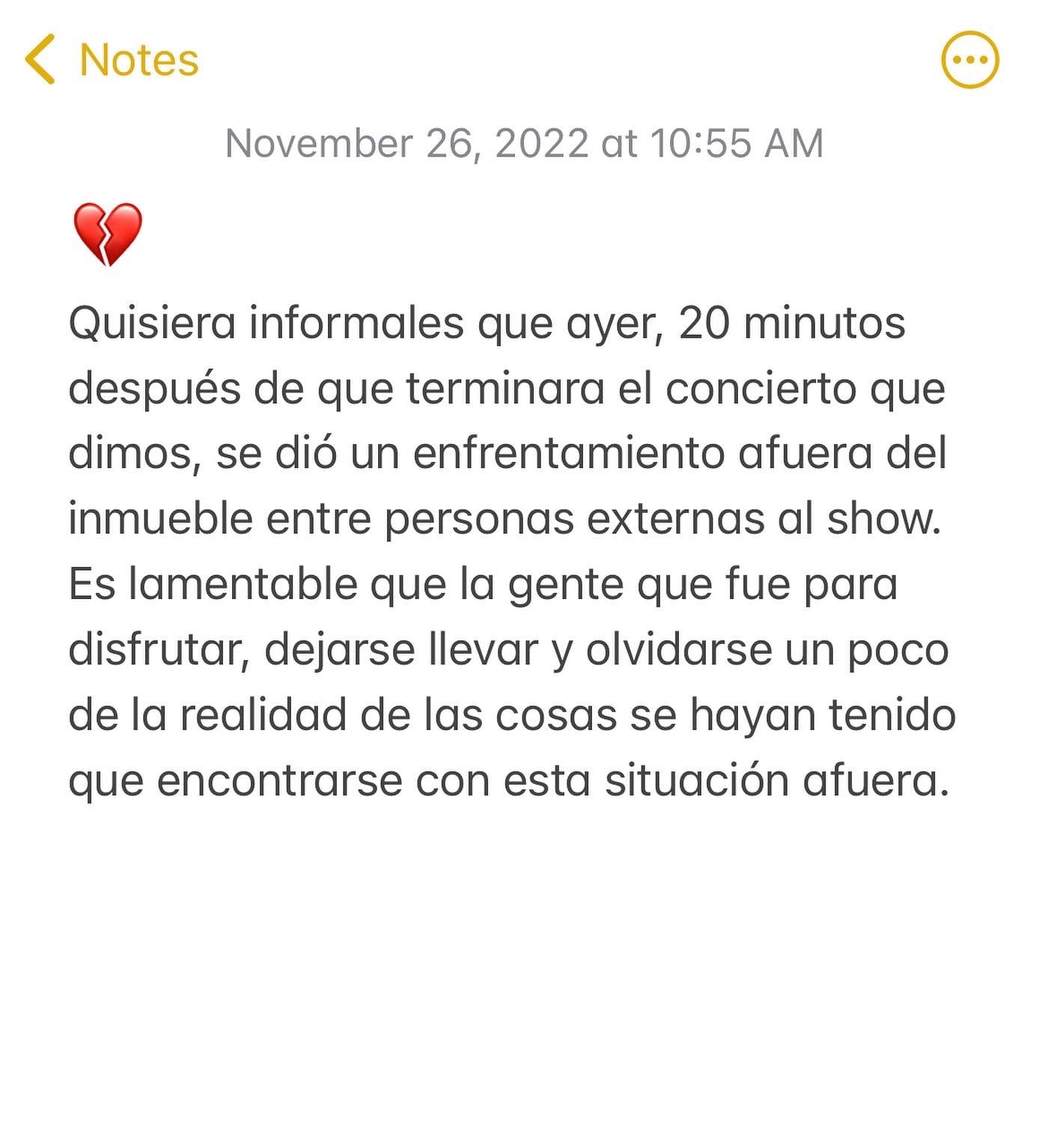 Danny Ocean sobre la balacera en Morelia tras terminar su concierto.