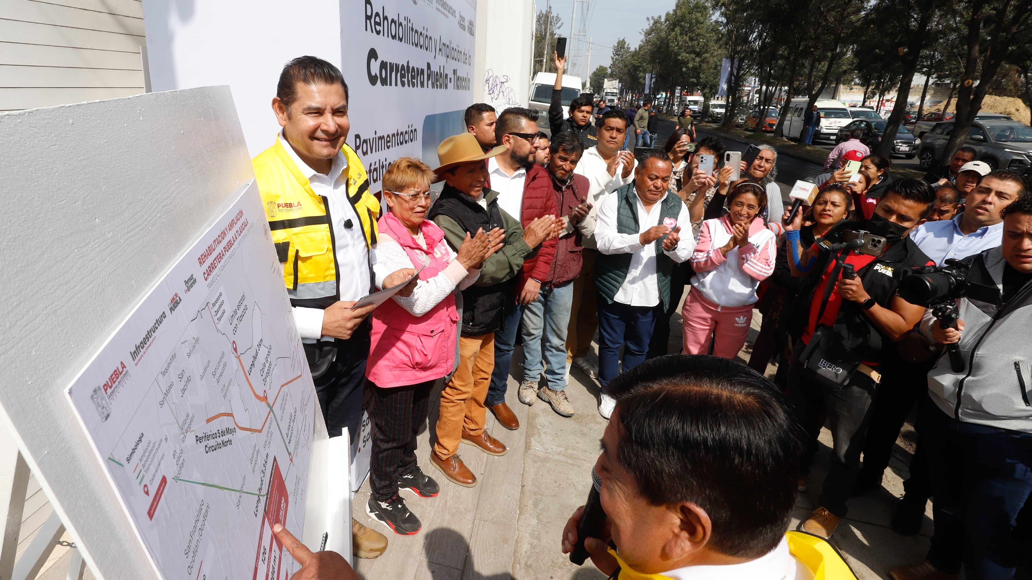 Alejandro Armenta reporta avance del 40% en carretera Puebla-Tlaxcala