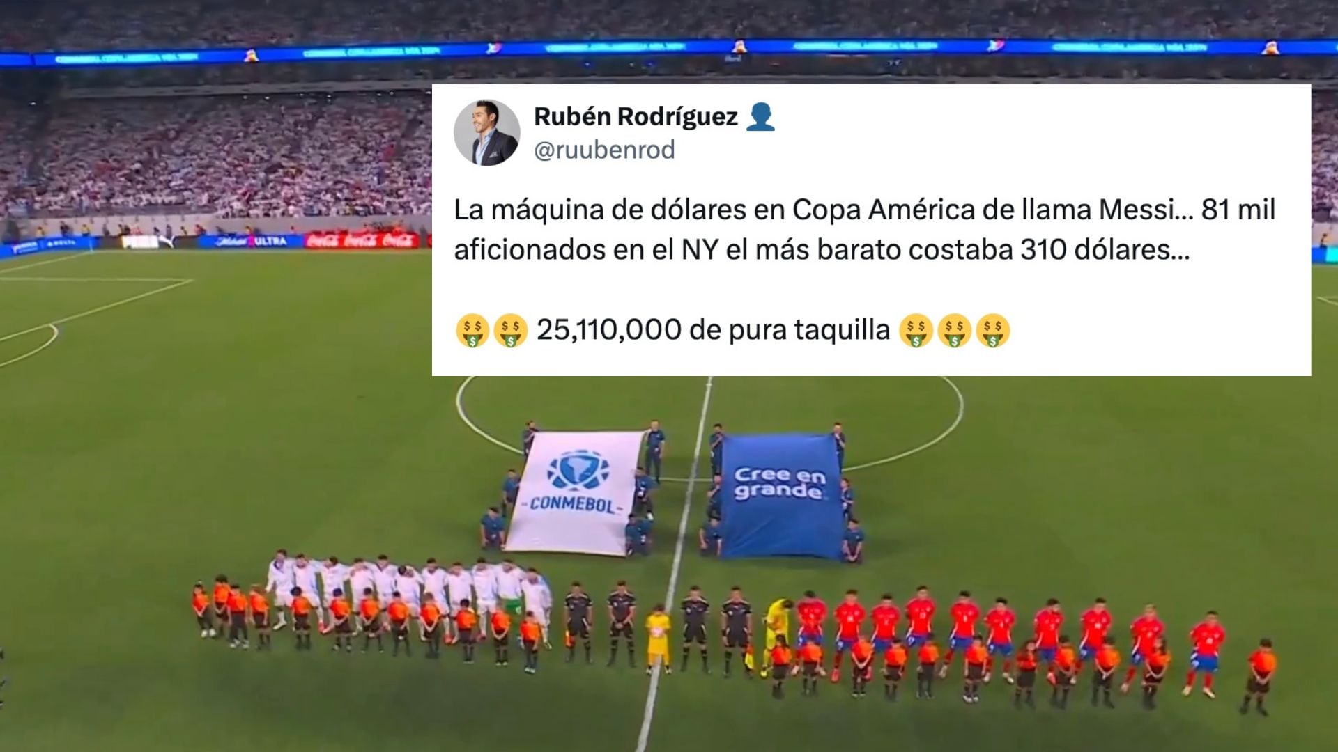 La taquilla del Chile vs Argentina.