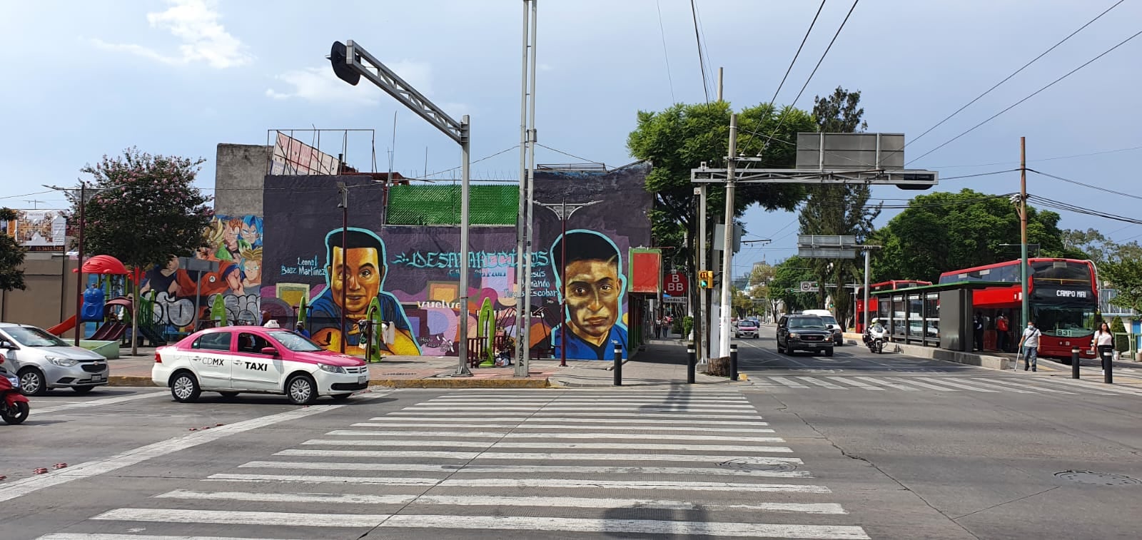 Zona donde pintaron el mural