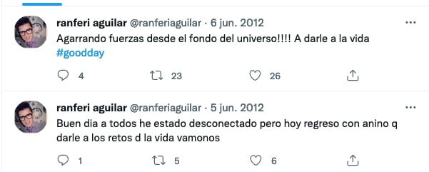 Últimos tweets de Ranferi, el novio de Lalo España.
