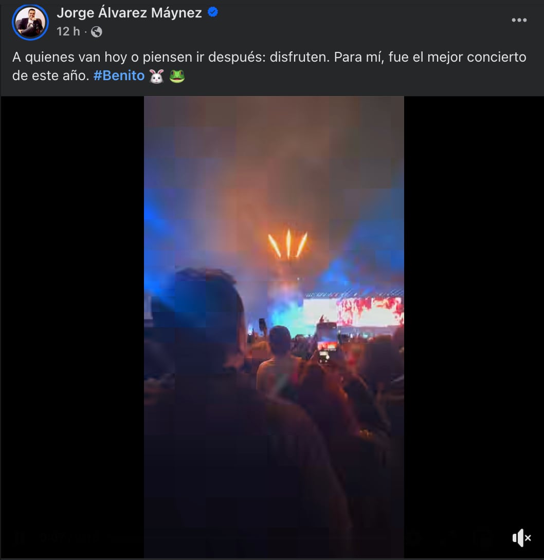 Jorge Álvarez Máynez en el concierto de Bad Bunny