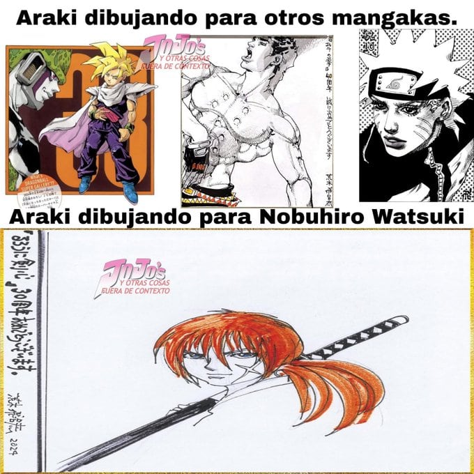 Dibujo de Hirohiko Araki de JoJo’s Bizarre Adventure