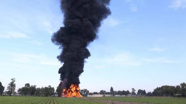 Incendio en ducto de Pemex en Puebla.