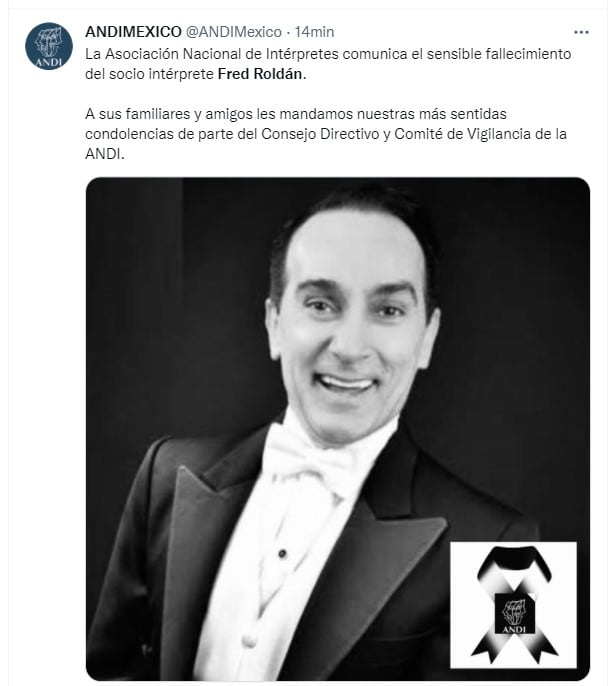 Tuit de la ANDI sobre Fred Roldán