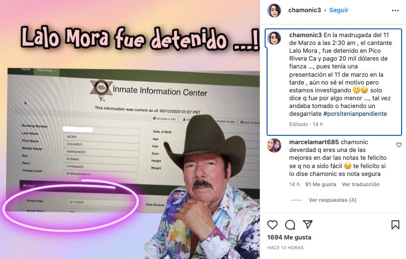 Detienen a Lalo Mora