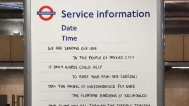 Mensaje en el Metro de Londres